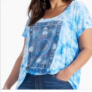 Lucky Brand Tie-Dye “Tarot Eye” Tee Size Large